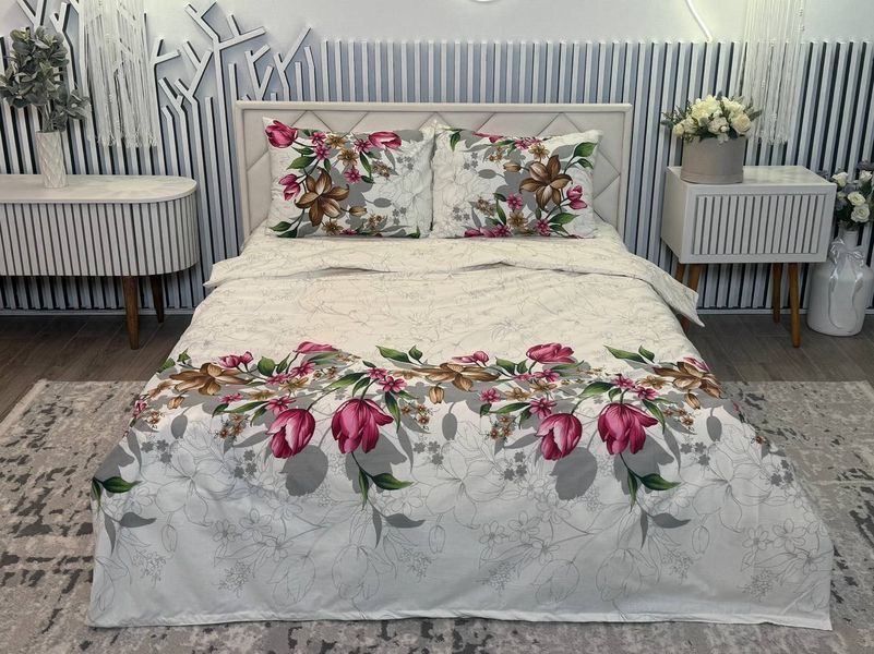 Постельное белье Бязь Цветы тюльпаны на белом фоне 898951 898951 фото